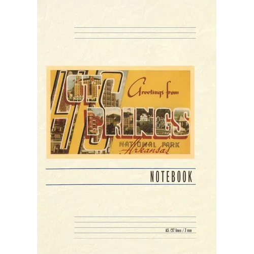 Vintage Lined Notebook Greetings from Hot Springs, Arkansas