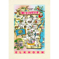 Vintage Lined Notebook Greetings from Wisconsin, Elkhorn