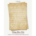 Vintage Music Notes Stationery Paper: Half Letter Size Paper, Music Themed, Letter Writing Paper, 25-sheets
