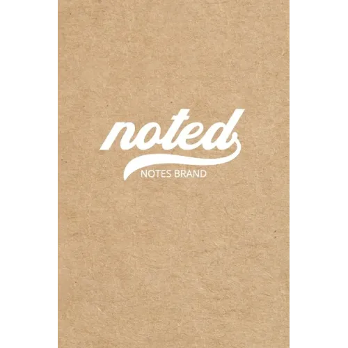 Noted Pocket Notebook: 4"x6", Small Journal Blank Memo Book, White Logo Kraft Brown Cover