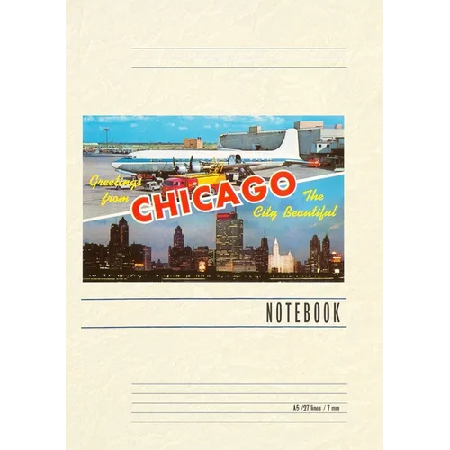 Vintage Lined Notebook Greetings from Chicago, Illinois